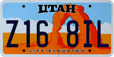 UT license plate Z168IL