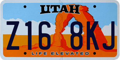UT license plate Z168KJ