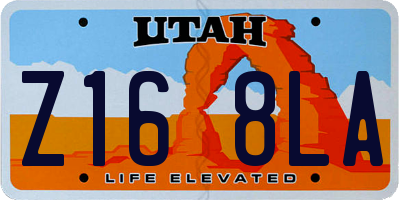 UT license plate Z168LA