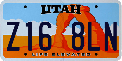 UT license plate Z168LN