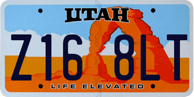 UT license plate Z168LT