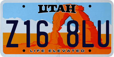 UT license plate Z168LU