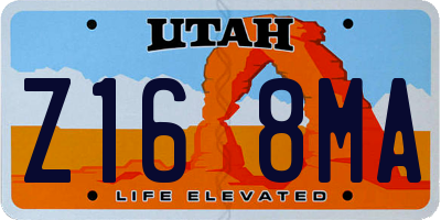 UT license plate Z168MA