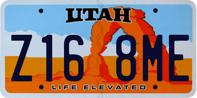UT license plate Z168ME