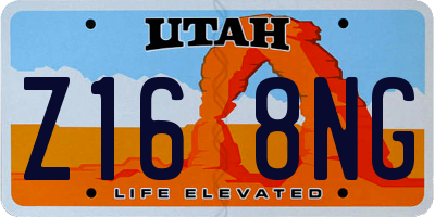UT license plate Z168NG