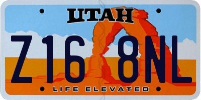 UT license plate Z168NL