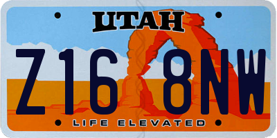 UT license plate Z168NW
