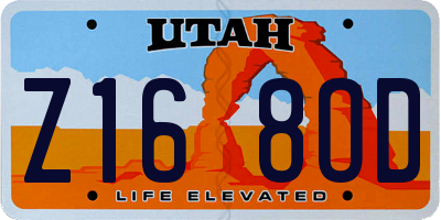 UT license plate Z168OD