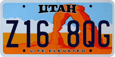 UT license plate Z168QG