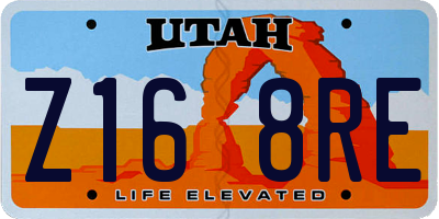 UT license plate Z168RE