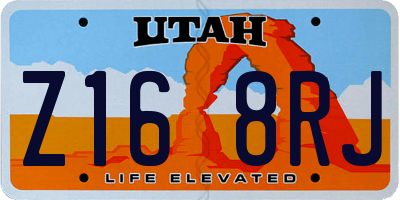 UT license plate Z168RJ
