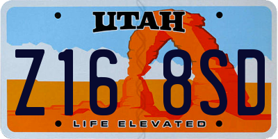 UT license plate Z168SD