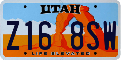 UT license plate Z168SW