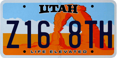 UT license plate Z168TH