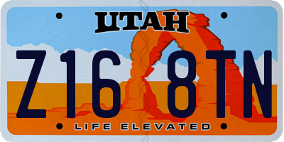 UT license plate Z168TN