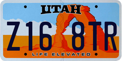 UT license plate Z168TR