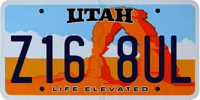 UT license plate Z168UL