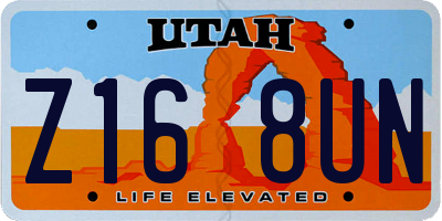 UT license plate Z168UN