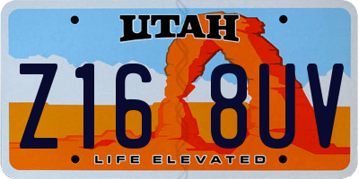 UT license plate Z168UV