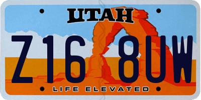 UT license plate Z168UW