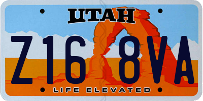 UT license plate Z168VA