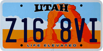 UT license plate Z168VI