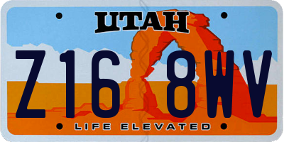 UT license plate Z168WV
