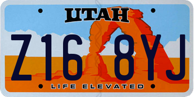 UT license plate Z168YJ