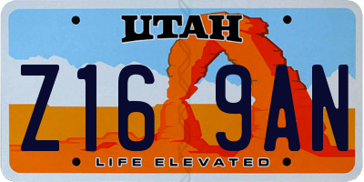 UT license plate Z169AN