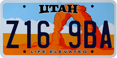 UT license plate Z169BA
