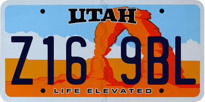 UT license plate Z169BL