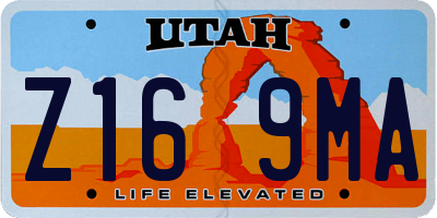UT license plate Z169MA