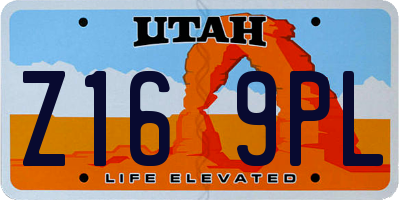 UT license plate Z169PL