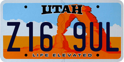 UT license plate Z169UL