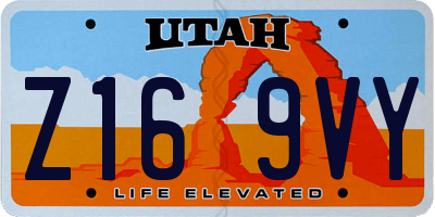 UT license plate Z169VY
