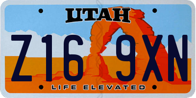 UT license plate Z169XN