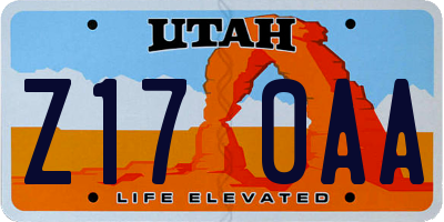 UT license plate Z170AA