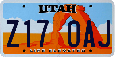 UT license plate Z170AJ