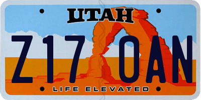 UT license plate Z170AN