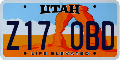 UT license plate Z170BD