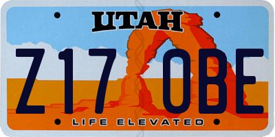 UT license plate Z170BE