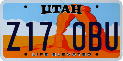UT license plate Z170BU