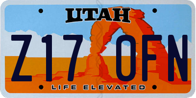 UT license plate Z170FN