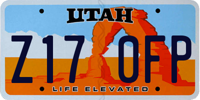UT license plate Z170FP