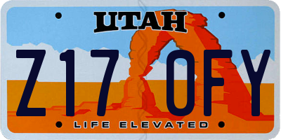 UT license plate Z170FY