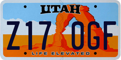 UT license plate Z170GF