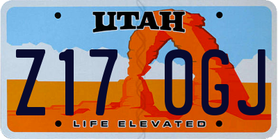 UT license plate Z170GJ