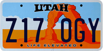UT license plate Z170GY