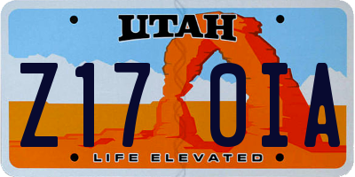 UT license plate Z170IA