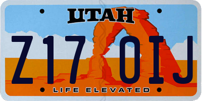 UT license plate Z170IJ